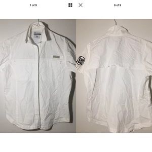 Columbia white size large short sleeve I do shirt